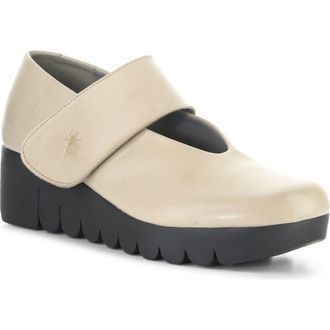 FLY London Vari Mary Jane Platform Wedge Pump in Taupe at Nordstrom, Size 10-10.5Us