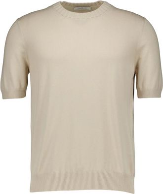 Gran Sasso T-shirt met ronde hals - Heren - Ronde hals truien - Beige - L - Katoen - Truien & Vesten