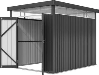 OUTSUNNY Capanno Porta Attrezzi con Lucernario 200x258x201 cm Grigio Scuro