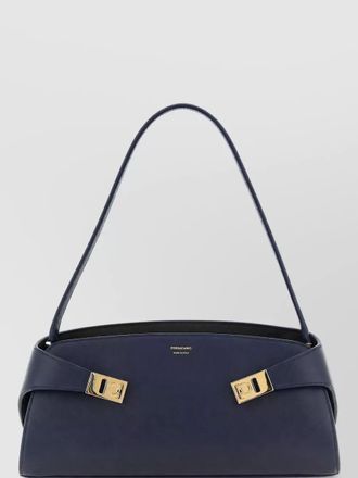 Ferragamo hug pouch calfskin leather clutch bag