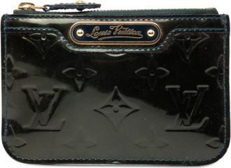 Louis Vuitton Monogram Vernis Blue Nuit Green Monogram Vernis Coin Purse/Coin Case (Pre-Owned)