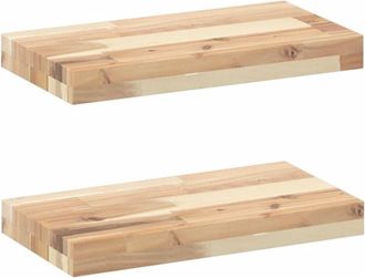 vidaXL Estantes Flotantes 2 Uds Madera Acacia Sin Tratar 60x20x4 Cm Vidaxl