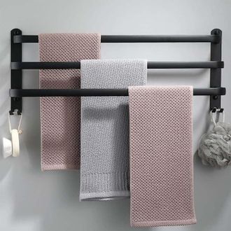 OEM Toallero De Ba&ntilde;o De 60 Cm, Toallero De Pared, Toallero Independiente, Accesorio De Ba&ntilde;o, Toallero De Ba&ntilde;o Sin Necesidad De Taladrar