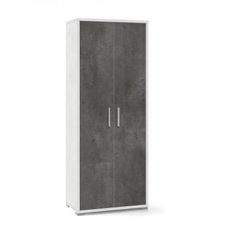 OEM Mueble 2 Puertas 71l X 41p X H182 - Acabado Blanco Opaco Y Negro Opaco - Sarmog