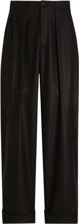 Dolce & Gabbana Wollen Broek - Heren - Wijde Broeken - Zwart - L - Wol - Broeken
