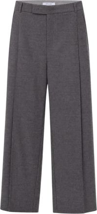 Patrizia Pepe Wijde Broek - Dames - Wijde Broeken - Grijs - L - Polyester - Broeken