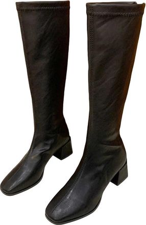 Generic Womens Over The Knee Boots Lace Up Thick Heel Side Zipper Long Booties