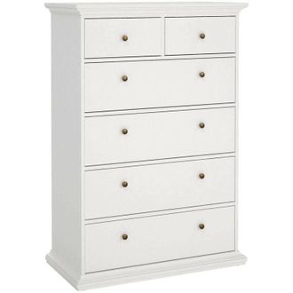 Dmora Cassettiera Colombe, Settimino multiuso, Com&ograve; camera da letto, Mobile con cassetti, 96x49 h139 cm, Bianco - Dmora