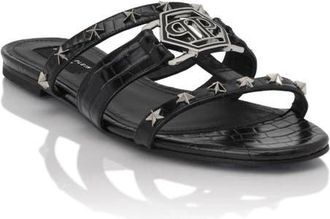 Philipp Plein Cocco Print Slides Stars Hexagon Women in Black at Nordstrom, Size 36