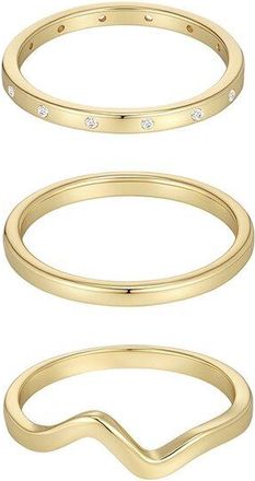 Adornia Adornia 14K Plated 3-Band Cz Set