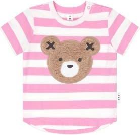 Huxbaby Furry Huxbear Stripe Tee in Strawberry/alomnd Milk at Nordstrom, Size 6-12M Au