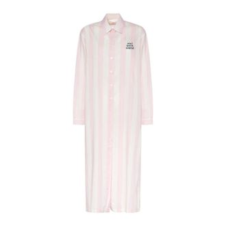 MC2 Saint Barth Shirt Dresses, female, Pink, Size: XS Long Woman Shirt