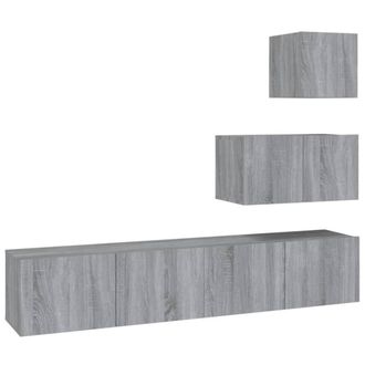 Berkfield Home 4 Piece TV Cabinet Set Grey Sonoma Engineered Wood