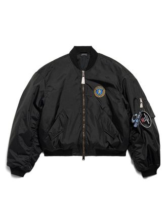 Balenciaga Giacca Bomber Large Fit Con Patch Uniform-Uomo