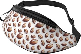 Generic Rugby Pattern Print Waist Packs Waist Bag Unisex Waistpacks For Jogging Shopping Walking 14X35Cm