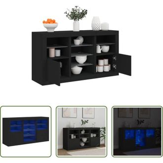 vidaXL vidaXL Credenza moderna - Credenza con Luci LED Nera 123x37x67 cm