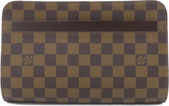 Louis Vuitton Brown Coated Canvas Clutch Bag (Pre-Owned)