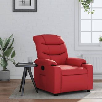 vidaXL Sill&oacute;n Reclinable De Cuero Sint&eacute;tico Rojo Vidaxl