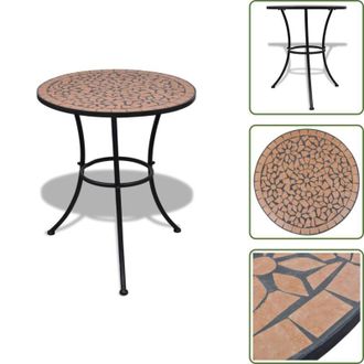 vidaXL The Living Store Tavolo da Bistrot Terracotta 60 cm a Mosaico - Tavolo da Giardino