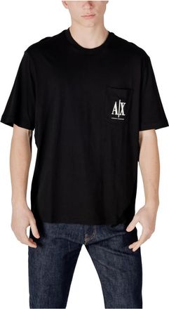 A|X Armani Exchange Zwarte katoenen T-shirt met zak - Heren - T-shirts - Zwart - 2XS - Katoen - Tops