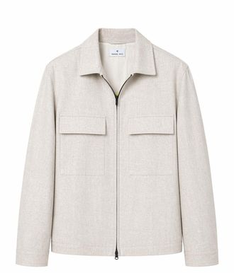 Manuel Ritz Linen Front Zip Classic Collar Jacket