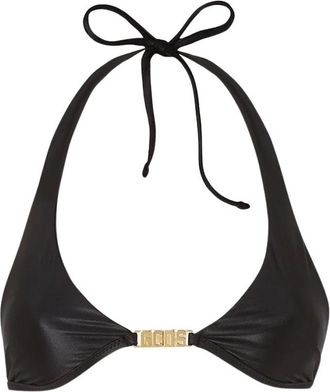 GCDS Metallic Logo Clip Bikini Bra - Dames - Bikinis - Zwart - XL - Polyester - Badmode