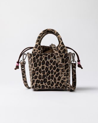 D.A.T.E. cubo bag suede leopard
