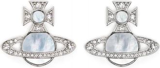 Vivienne Westwood Orb-motif stud earrings - women - Metal/Crystal - One Size - Silver