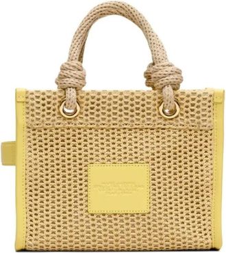 Marc Jacobs Gevlochten touw kleine tote bag - Dames - Tassen - Beige - Maat: ONE Size Katoen