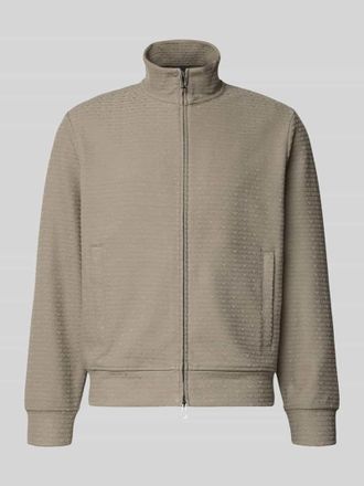 Emporio Armani Sweatjacke mit Stehkragen in Hellgrau, Größe XXL