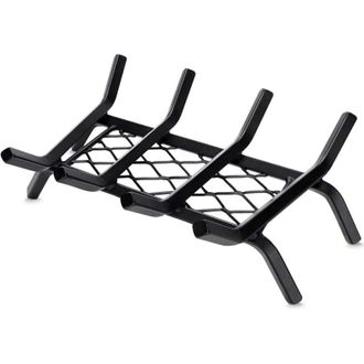 Elle Rejilla Para Chimenea De Alta Resistencia De 43,2 Cm Con Retenedor De Brasas, Rejilla Para Le&ntilde;a De 1,27 Cm Para Chimenea Interior, Accesorios Para Chi