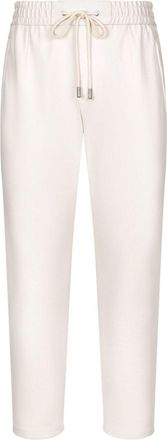 Dolce & Gabbana logo-plaque drawstring track pants - men - Viscose/Polyamide/Elastane - 50 - Neutrals