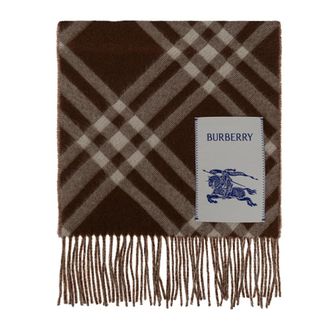Burberry Contrast Check Cashmere Sjaal - unisex - Wintersjaals - Bruin - ONE Size - Kasjmier - Accessoires