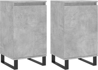 vidaXL Sideboards 2 pcs Concrete Grey 40x35x70 cm Engineered Wood Vidaxl