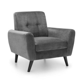 Julian Bowen Monza Chair In Dark Grey Velvet - Julian Bowen | TJ Hughes