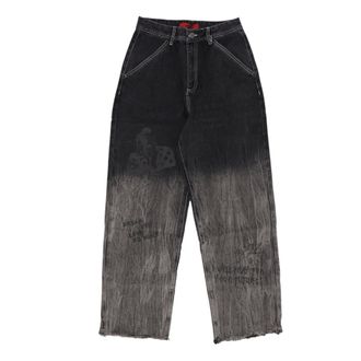 Acupuncture Straight Fit Jeans, male, Gray, XS, Dark Gray Wide Leg Jeans