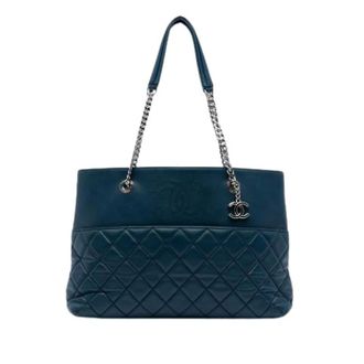 Chanel Pre-owned Tote Bags, female, Blue, Size: ONE SIZE Pre-owned Leather Tote
