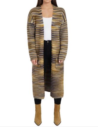 Love Token Pam Open Front Cardigan In Camel
