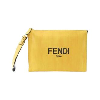 Fendi Pre-owned Clutches, female, Yellow, Size: ONE SIZE Pre-owned Vintage Clutch Bag