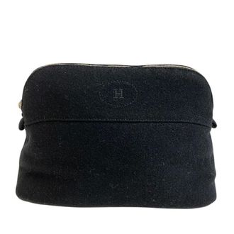 Herm&egrave;s Black Wool Pouch (Pre-Owned)
