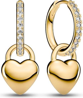 Sif Jakobs Jewellery Accessoires, Dames, Geel, ONE Size, Julia Creole Oorbellen met Witte Zirkonia