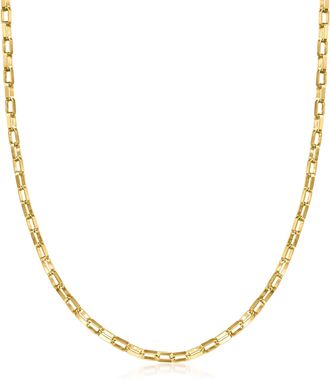 Ross-Simons 3mm 18kt Gold Over Sterling Box-Link Necklace