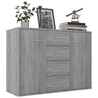 Berkfield Home Sideboard Grey Sonoma 88x30x65 cm Engineered Wood | Size: 88 x 30 x 65 cm
