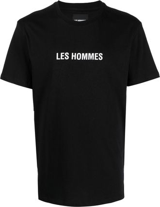 Les Hommes logo print T-shirt - men - Cotton - M - Black