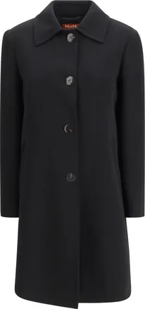 Max Mara Womens Overcoat Racconto Black Triacetate Jacket