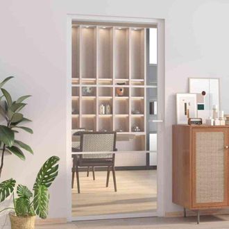 vidaXL Vidaxl - Puerta Interior Vidrio Egs Y Aluminio Blanco 102,5x201,5 Cm