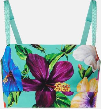 Dolce & Gabbana Floral silk-blend crop top