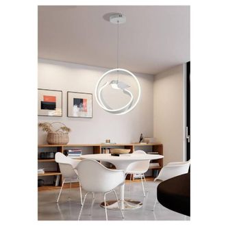 Trade Shop Trade Shop Traesio - Trade Shop - Lampadaria 53w Led Modern Bianco A Sospension Con Natural Luce A51-bn