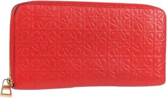 Loewe Pre-owned Leren Portemonnee - Dames - Vintage Accessoires - Rood - ONE Size - Leer - Vintage