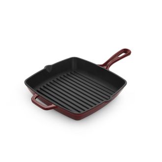 KASANOVA Bistecchiera 24x24 cm ghisa smaltata burgundy e nera